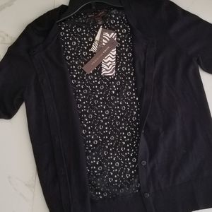 Dana Buchman Lace Backed, Black Sweater - Ladies Sz Small